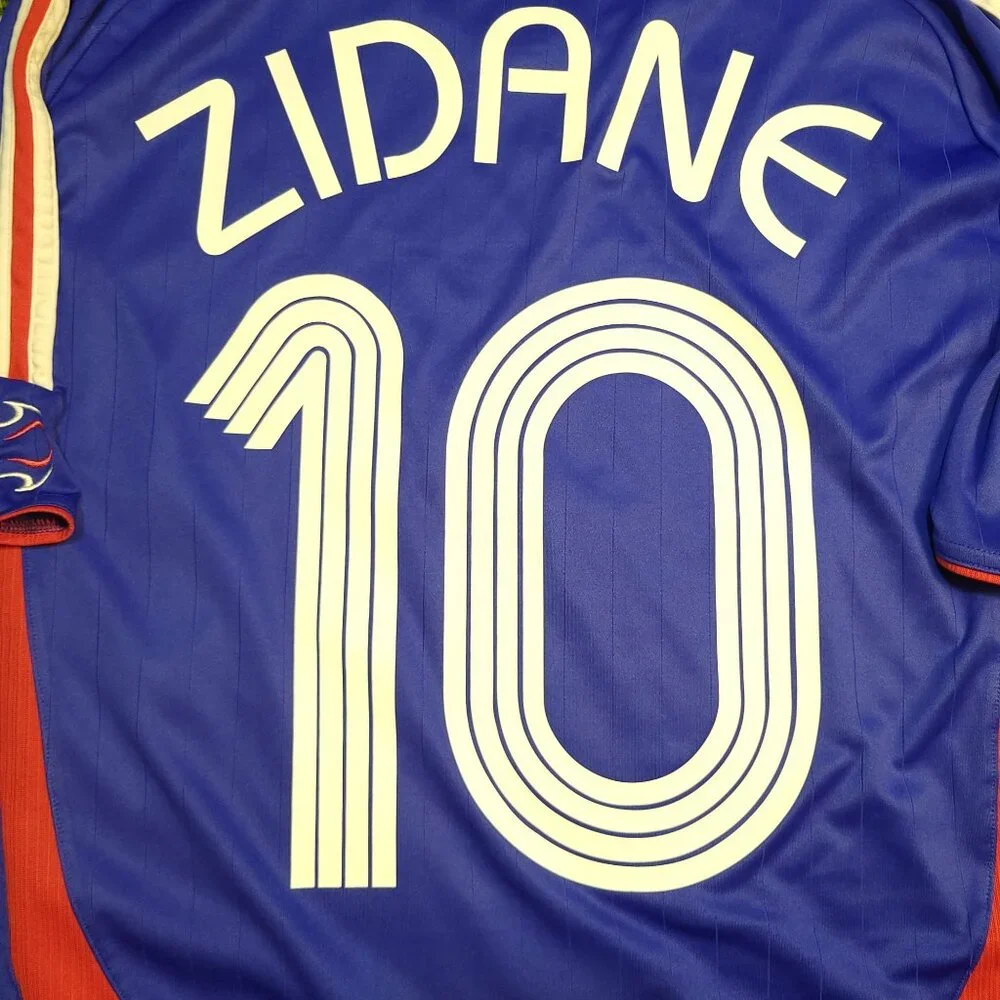 Zidane France 2006 WORLD CUP Home Soccer Jersey Shirt L SKU# 740126 AZB001 - Picture 4 of 8